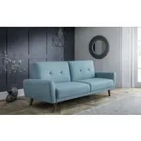 3-Seater Sofa Bed with Storage - Blue, Fabric