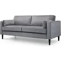 3-Seater Sofa with Foam Padding - Grey, Chenille