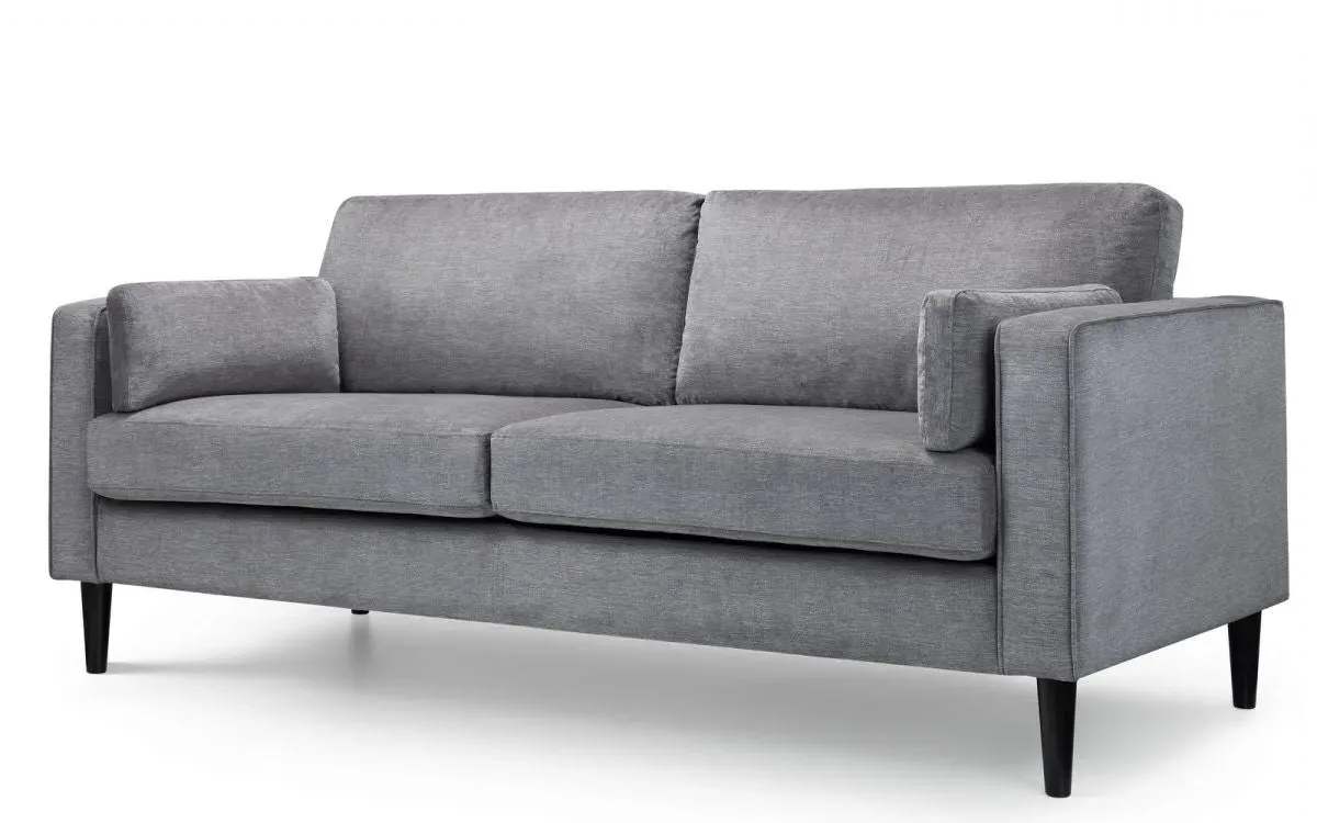 3-Seater Sofa with Foam Padding - Grey, Chenille