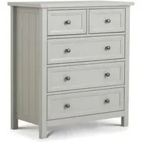 3+2 Drawer Chest New England Style - Grey, MDF