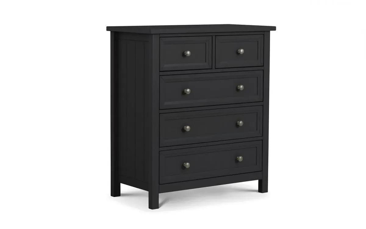 3+2 Drawer Chest with Handles - Anthracite, MDF image