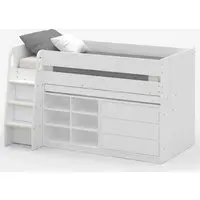 3ft Single Mid-Sleeper Bed with Storage - White