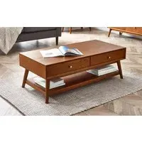 4-Drawer Coffee Table - Cherry, Wood Veneer