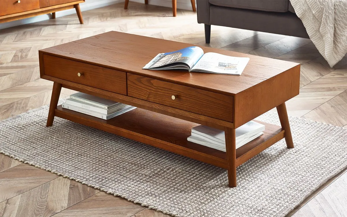 4-Drawer Coffee Table - Cherry, Wood Veneer image