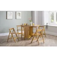 4-Seater Dining Set with Storage - Natural, Wood
