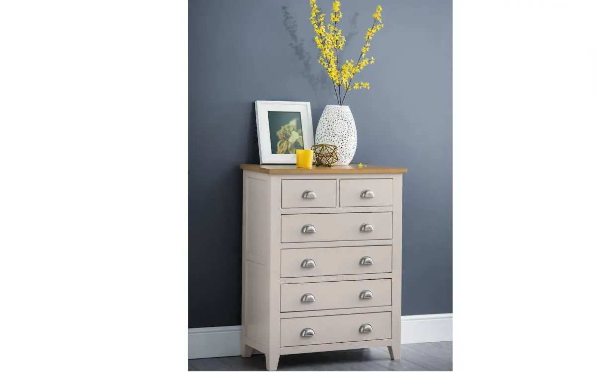 4+2 Drawer Chest Two Tone - Grey, Oak