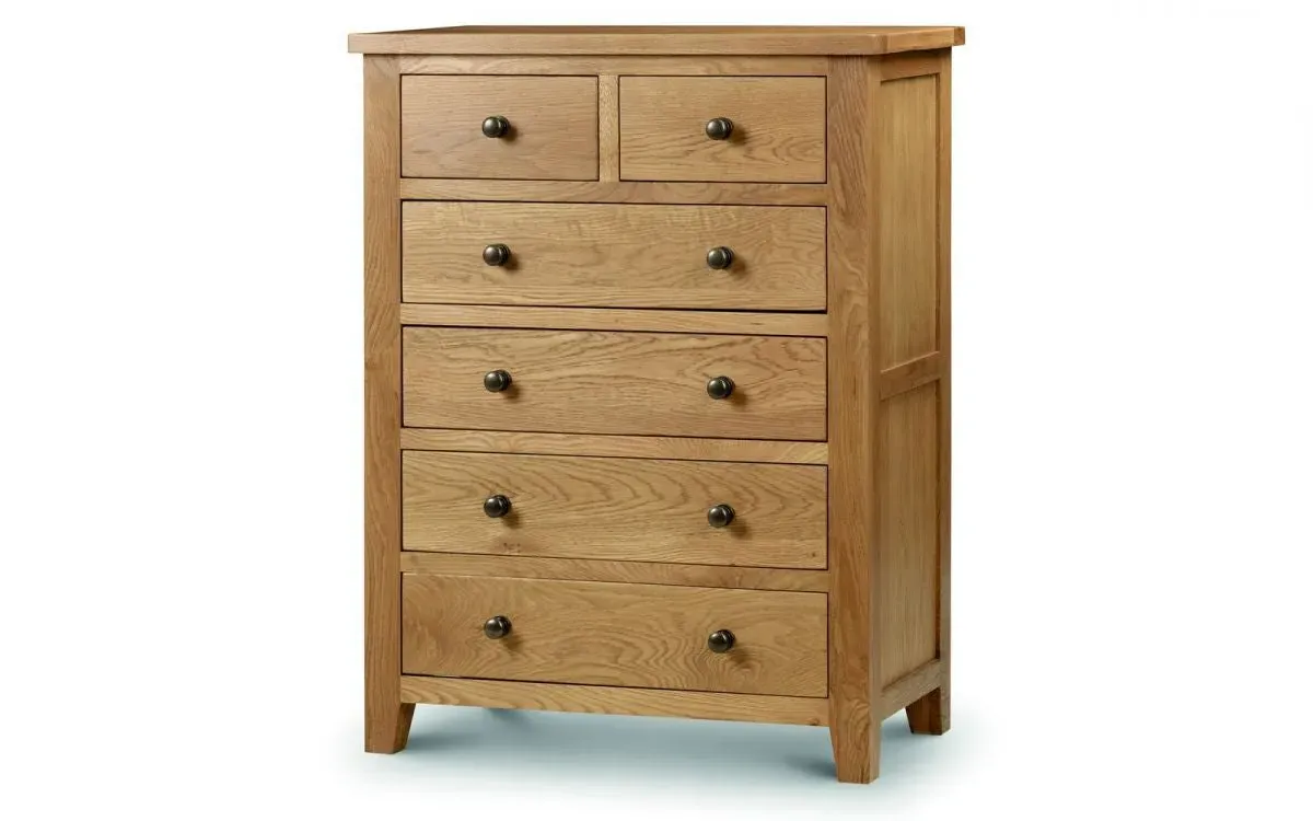 4+2 Drawer Chest with Dovetail Joints - Oak