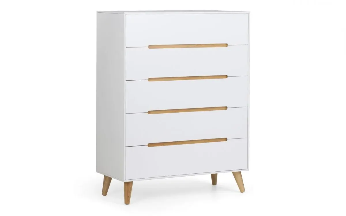 5-Drawer Chest - White, Oak