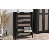 5-Drawer Chest with Curved Design - Black, Ash