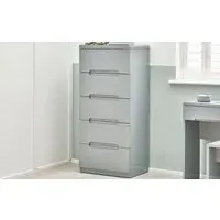 5 Drawer Narrow Chest - Grey, MDF