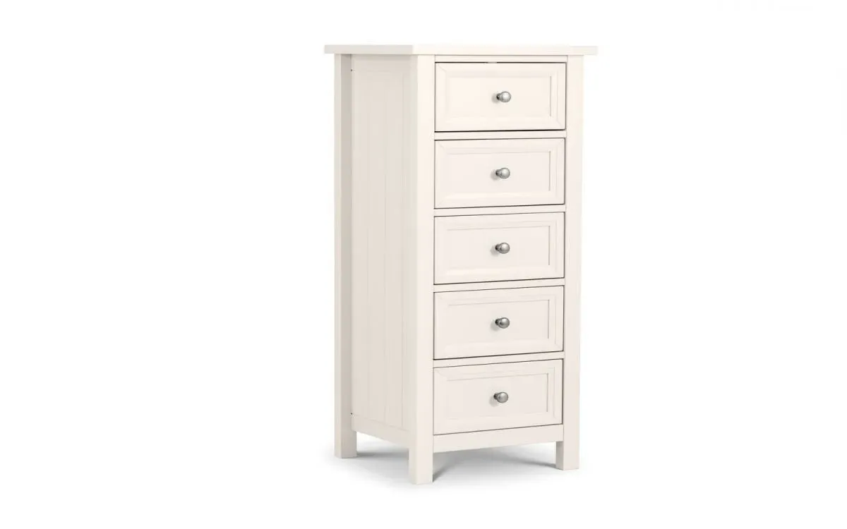 5-Drawer Tall Chest - Surf White, MDF