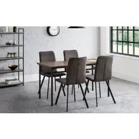 5-Piece Dining Set with 4 Chairs - Black, Elm