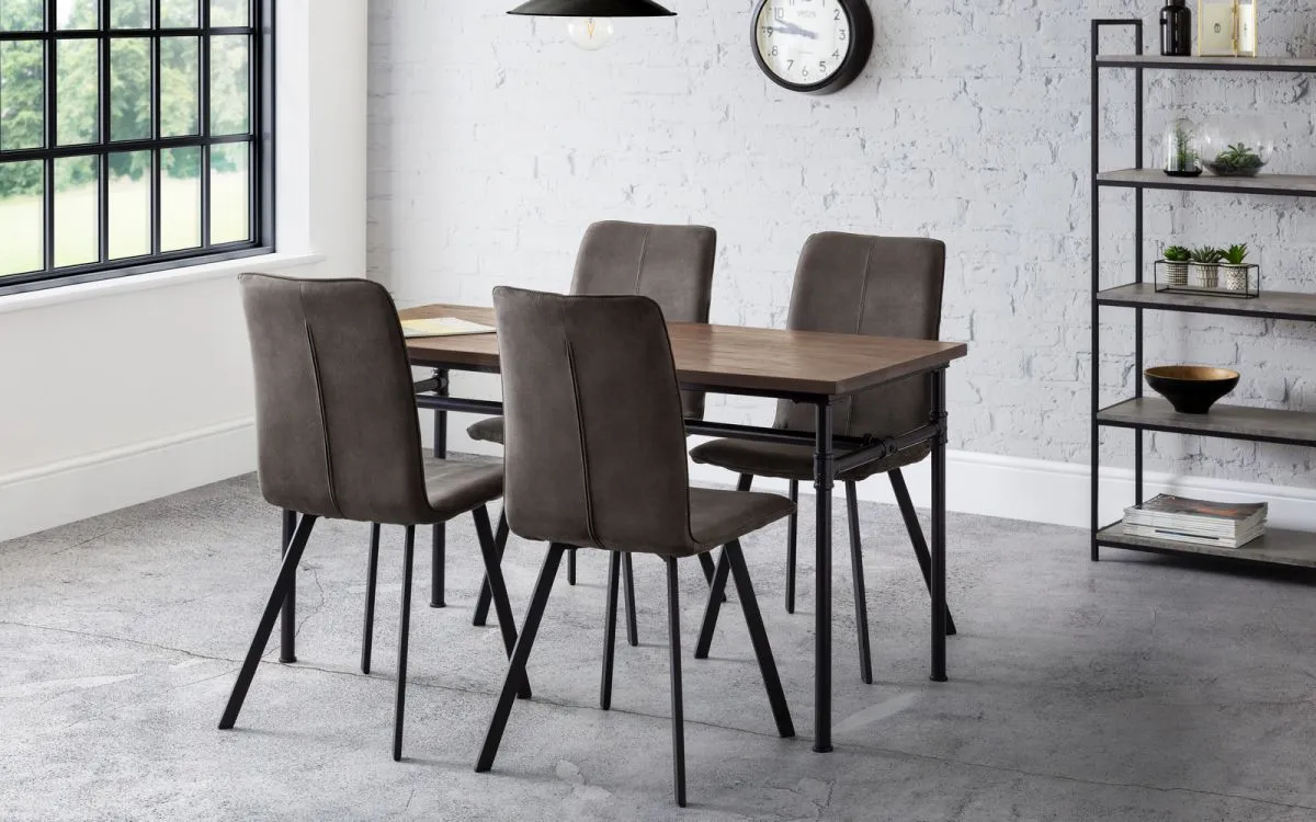 5-Piece Dining Set with 4 Chairs - Black, Elm image