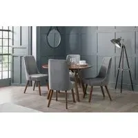 5-Piece Dining Set with 4 Chairs - Walnut