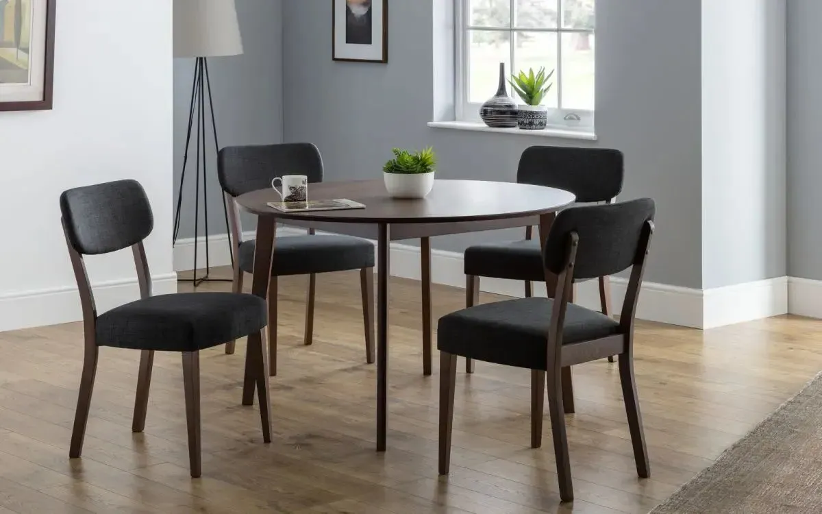 5-Piece Dining Set with 4 Chairs - Walnut, Wood image