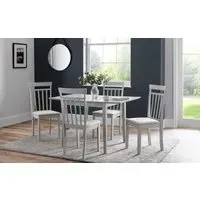5-Piece Dining Set with Extension - Grey, Wood