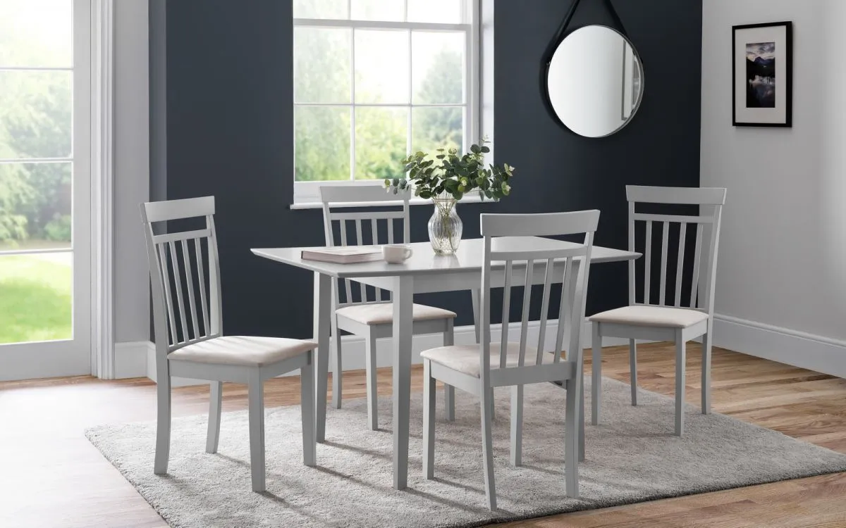 5-Piece Dining Set with Extension - Grey, Wood image