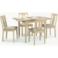 5-Piece Dining Set with Extension - Natural Wood