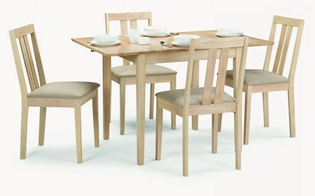 5-Piece Dining Set with Extension - Natural Wood image