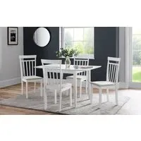 5-Piece Dining Set with Extension - White, Wood