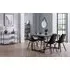 5-Piece Dining Set with Kari Black Chairs - Grey