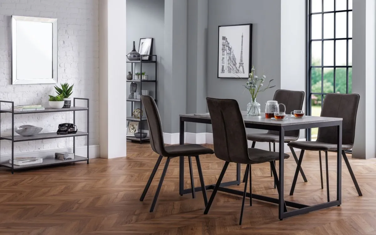 5-Piece Dining Set with Monroe Chairs - Grey