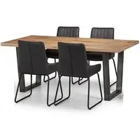 5-Piece Dining Set with Table & 4 Chairs - Natural