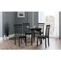 5-Piece Dropleaf Dining Set - Black, Hardwood