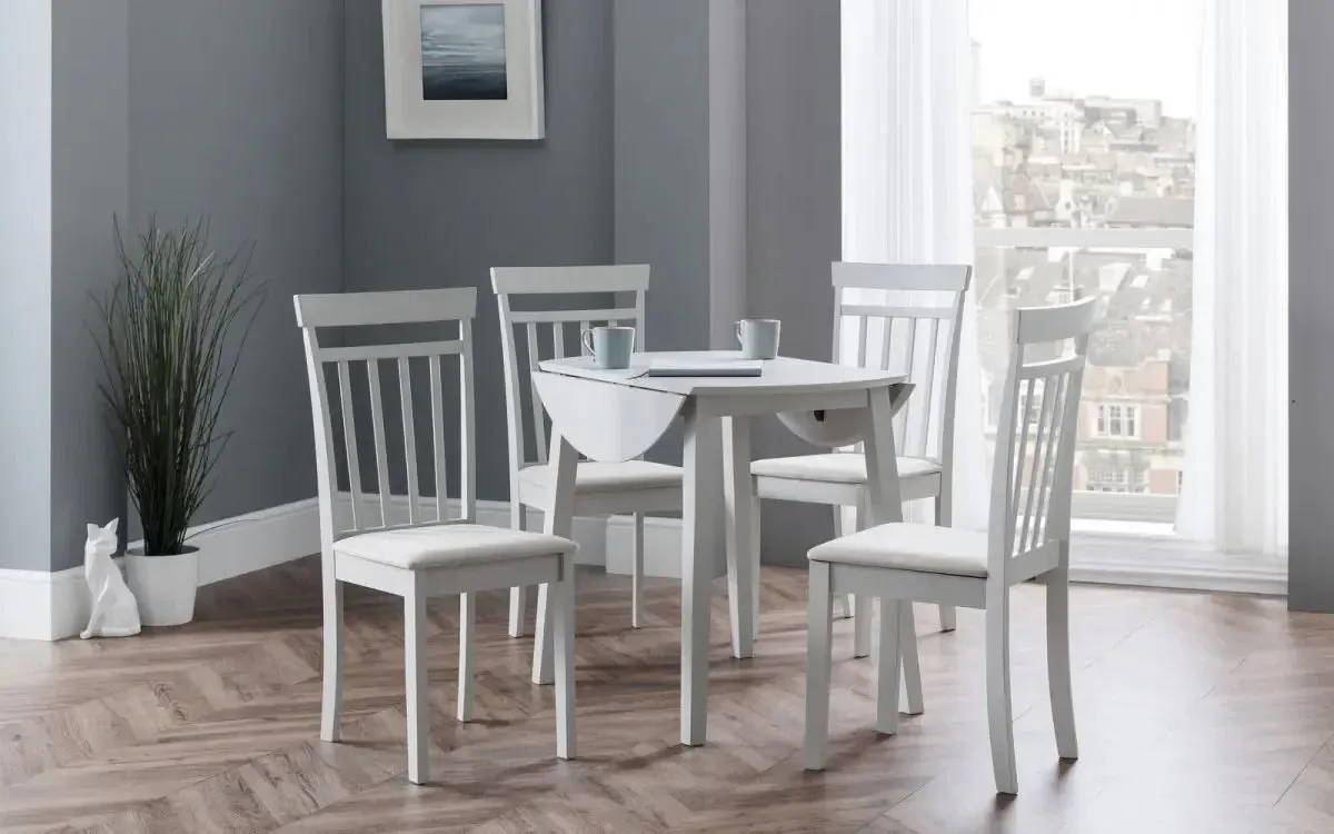 5-Piece Dropleaf Dining Set - Grey, Hardwood