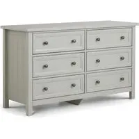 6 Drawer Wide Chest - Dove Grey, MDF