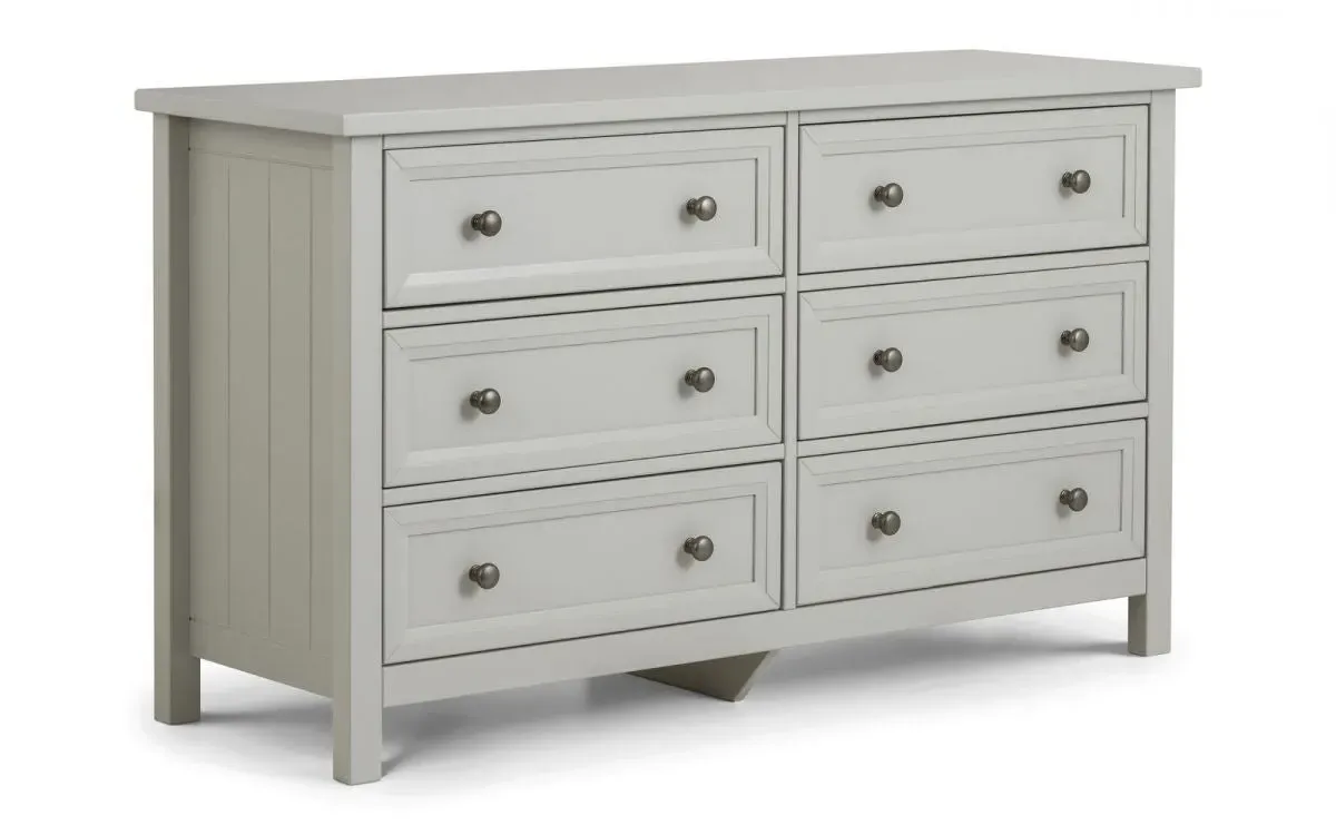 6 Drawer Wide Chest - Dove Grey, MDF image