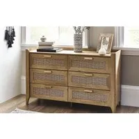 6-Drawer Wide Chest - Oak