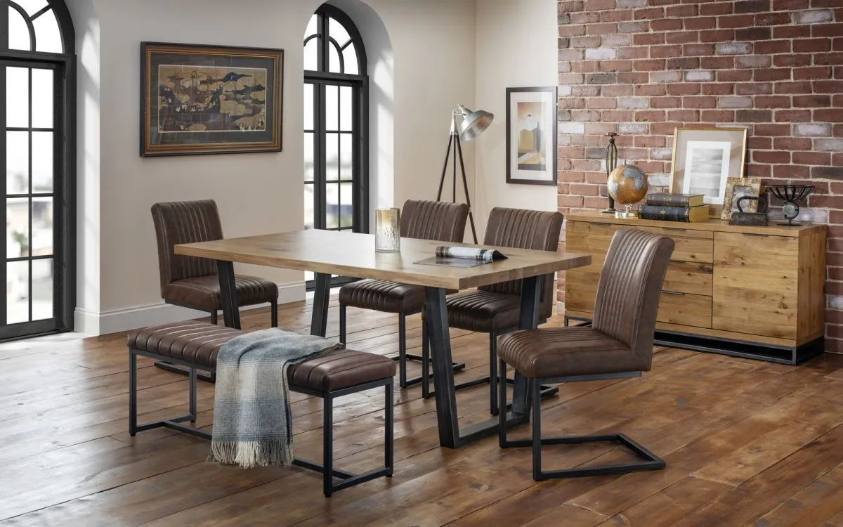 6-Piece Dining Set with Bench - Natural, Oak image