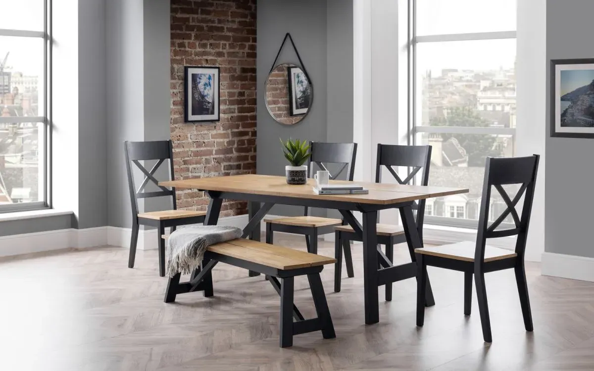 6-Piece Dining Set with Bench - Natural, Rubberwood image