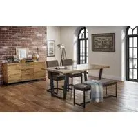 6-Seater Dining Set with Bench - Natural, Oak