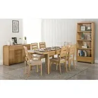 6-Seater Extending Dining Set - Oak, Solid Wood