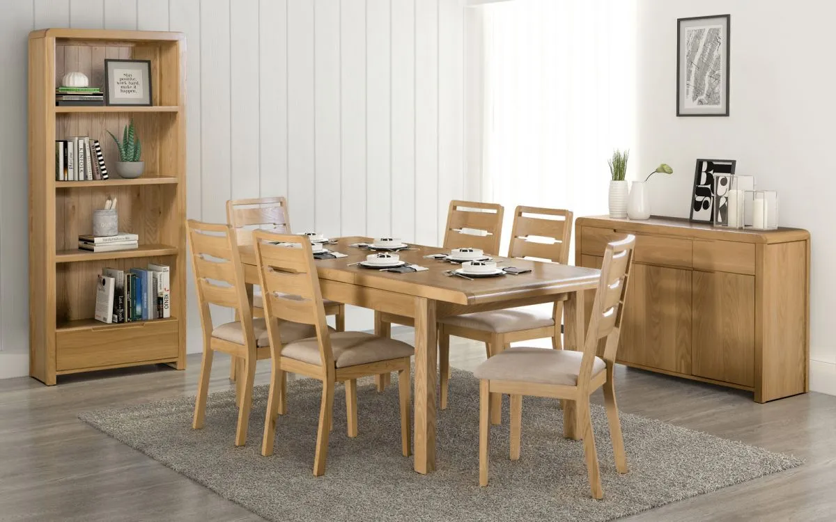 6-Seater Extending Dining Set - Oak, Solid Wood image