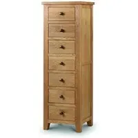 7 Drawer Narrow Chest with Dovetail Joints - Oak