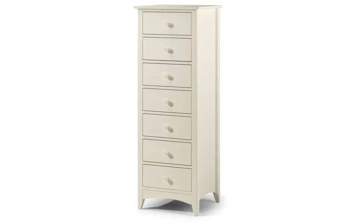 7-Drawer Tall Chest - Stone White, Pine image