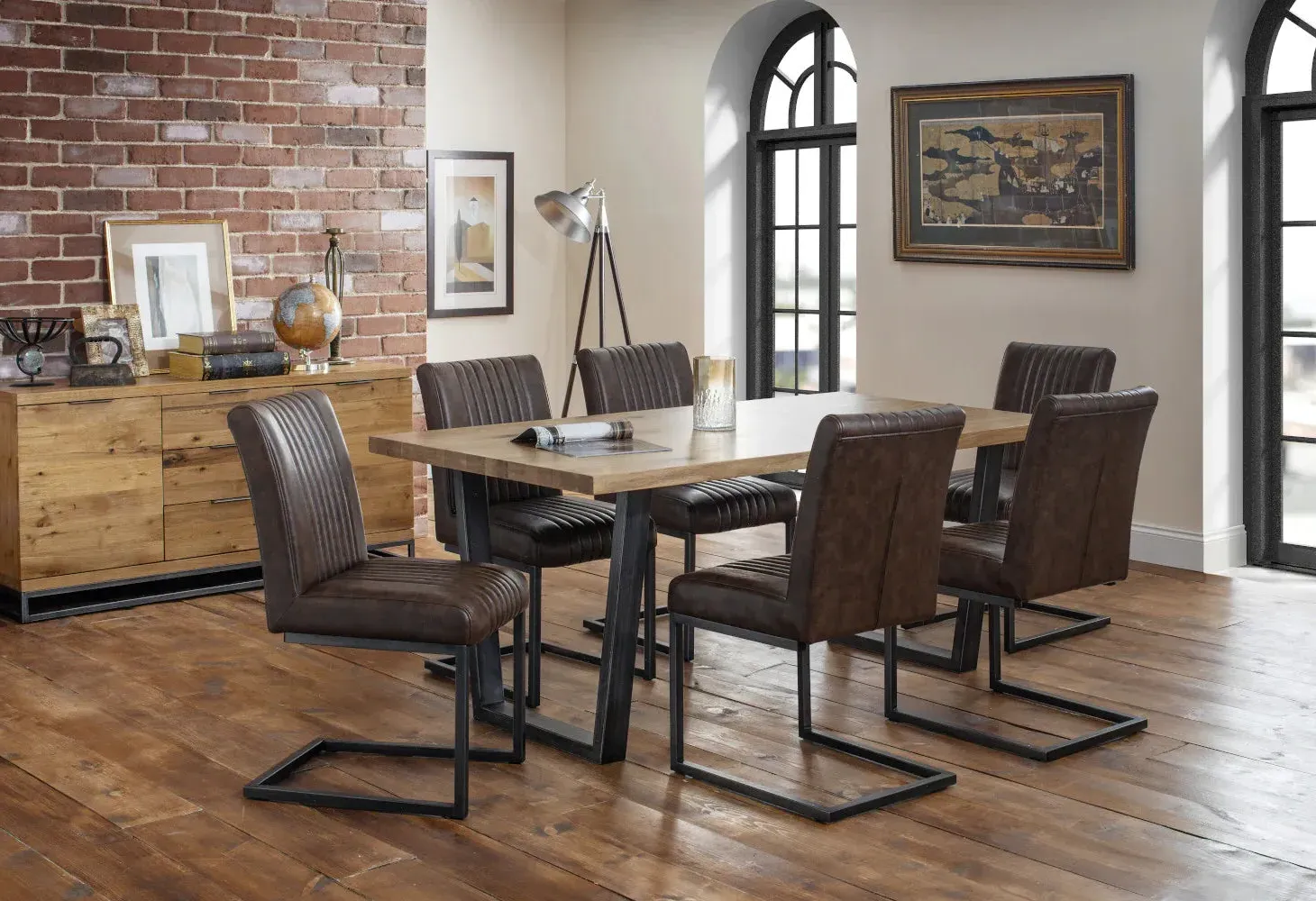 7-Piece Dining Set with 6 Chairs - Natural, Oak image