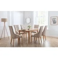 7-Piece Dining Set with Extension - Natural, Oak
