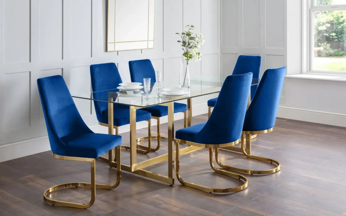 7-Piece Dining Set with Glass Top - Clear, Glass