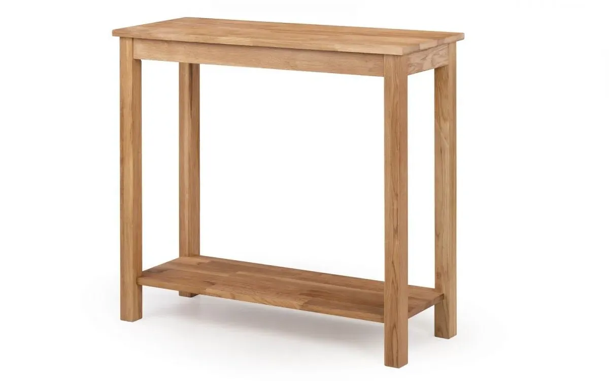 90cm Console Table - Oak, Solid Wood