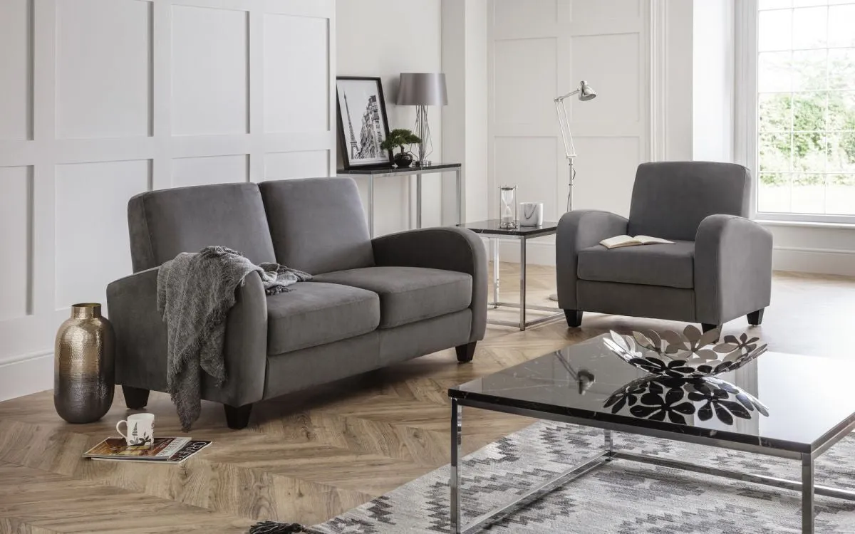 Armchair with Foam Cushioning - Grey, Chenille image