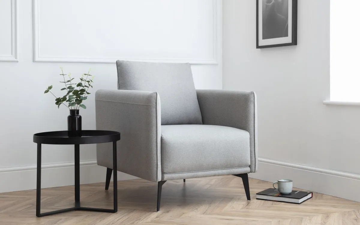 Armchair with Removable Cushions - Platinum, Fabric image