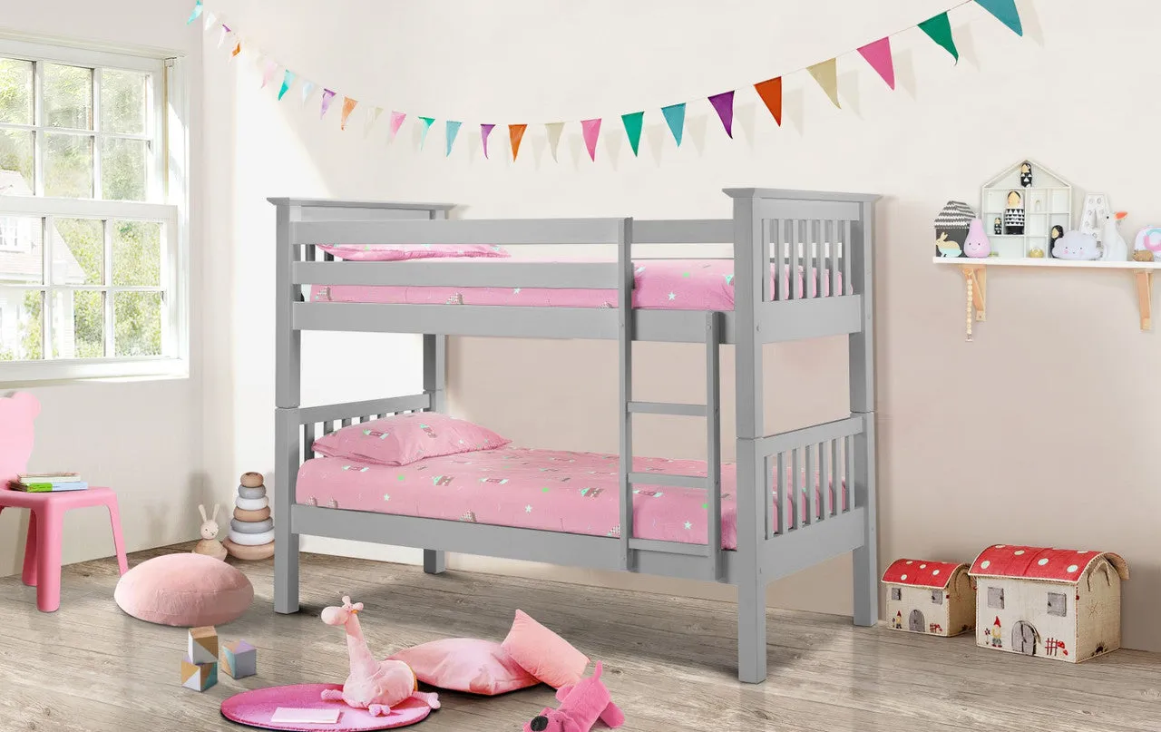 Barcelona Bunk Bed - Grey, Pine