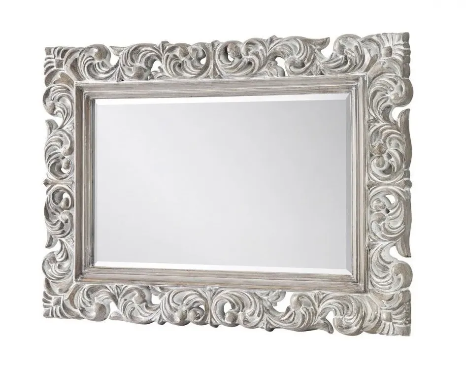 Baroque Wall Mirror - Antique White, PU Frame image