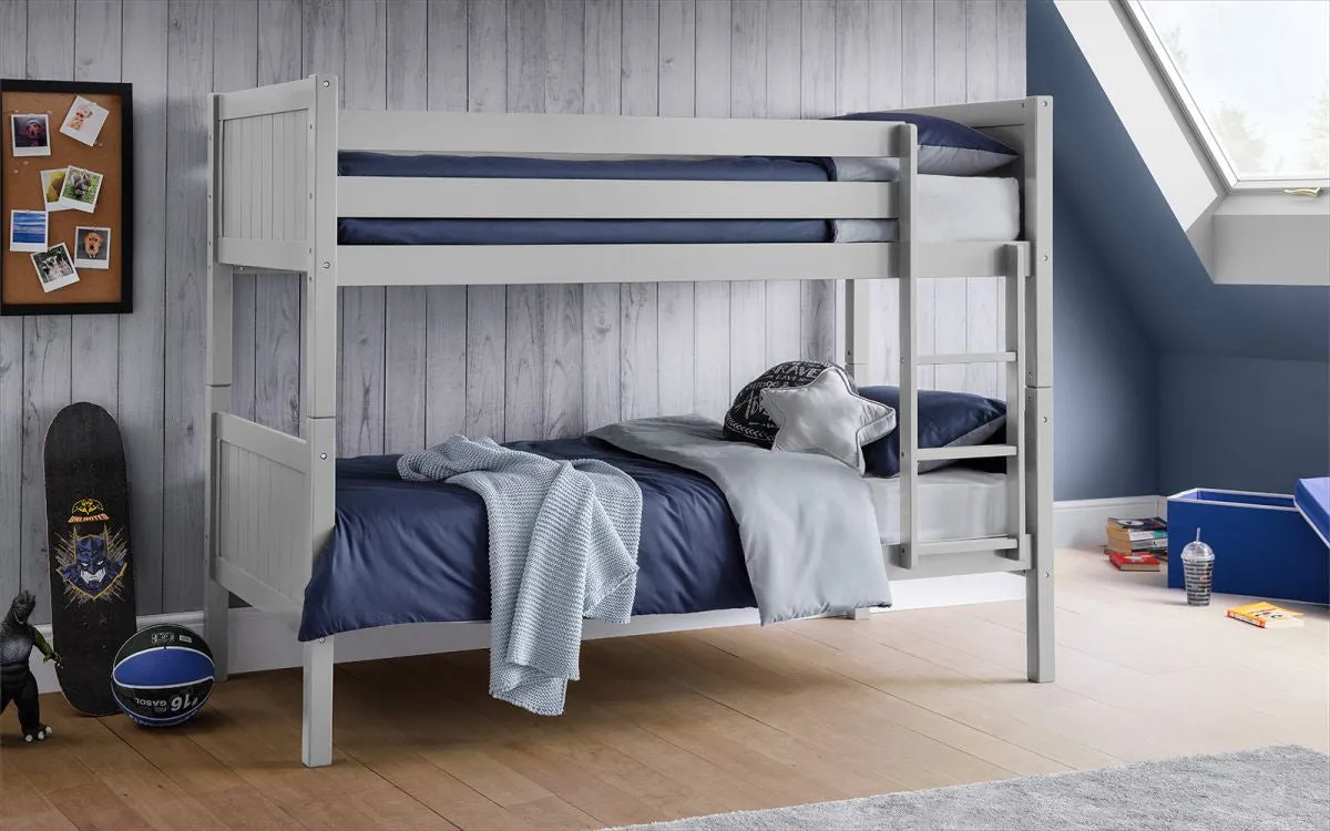 Bella Bunk Bed with Panels - Grey, Pine image