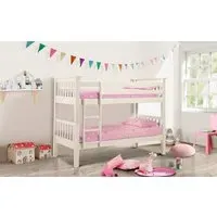 Bunk Bed with Pine Slats - White, MDF