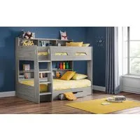 Bunk Bed with Storage - Grey, Chipboard